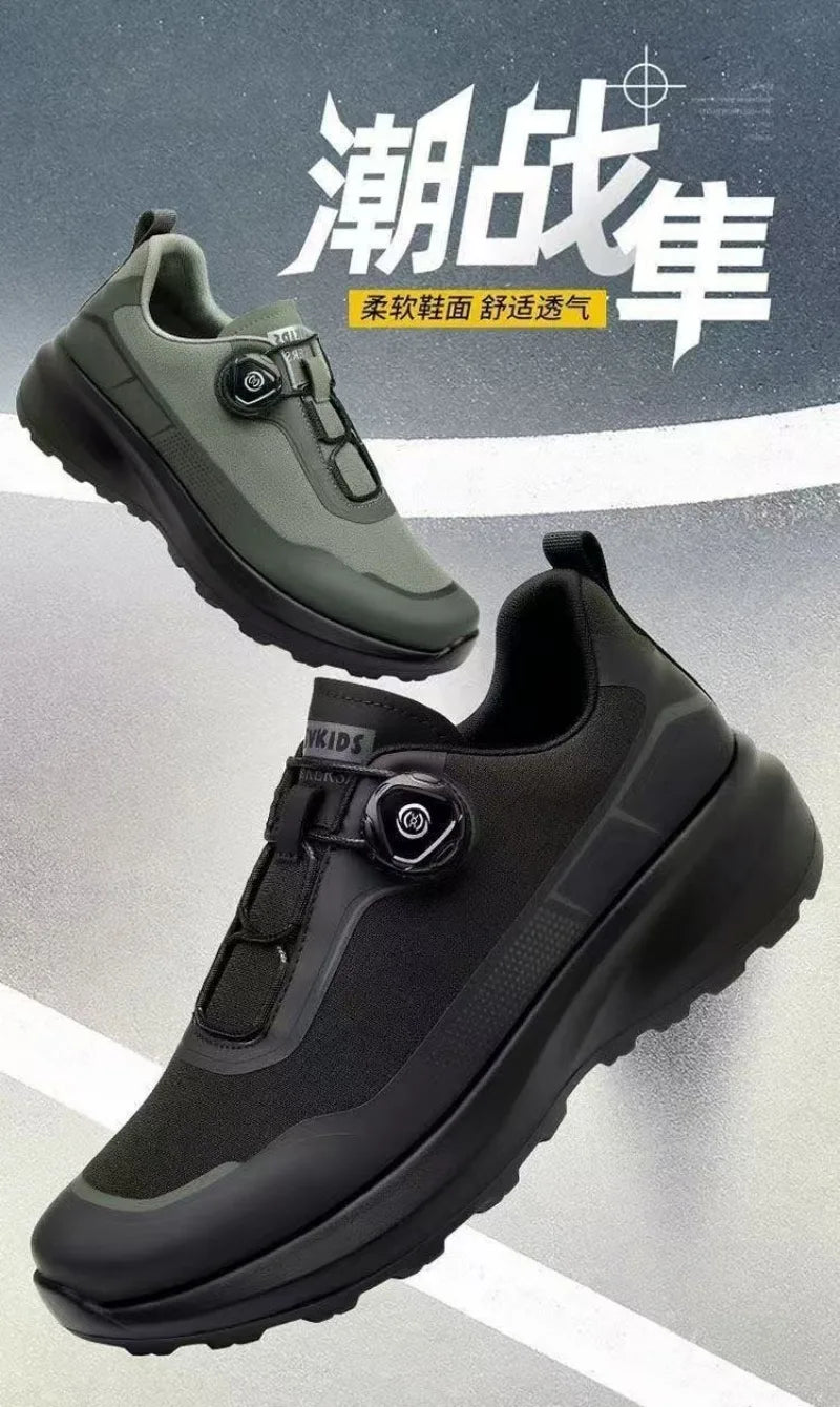 Originální nové pánské tenisky s otočným knoflíkem, platformové ležérní boty na chůzi, outdoorové odolné běžecké sportovní boty Plus