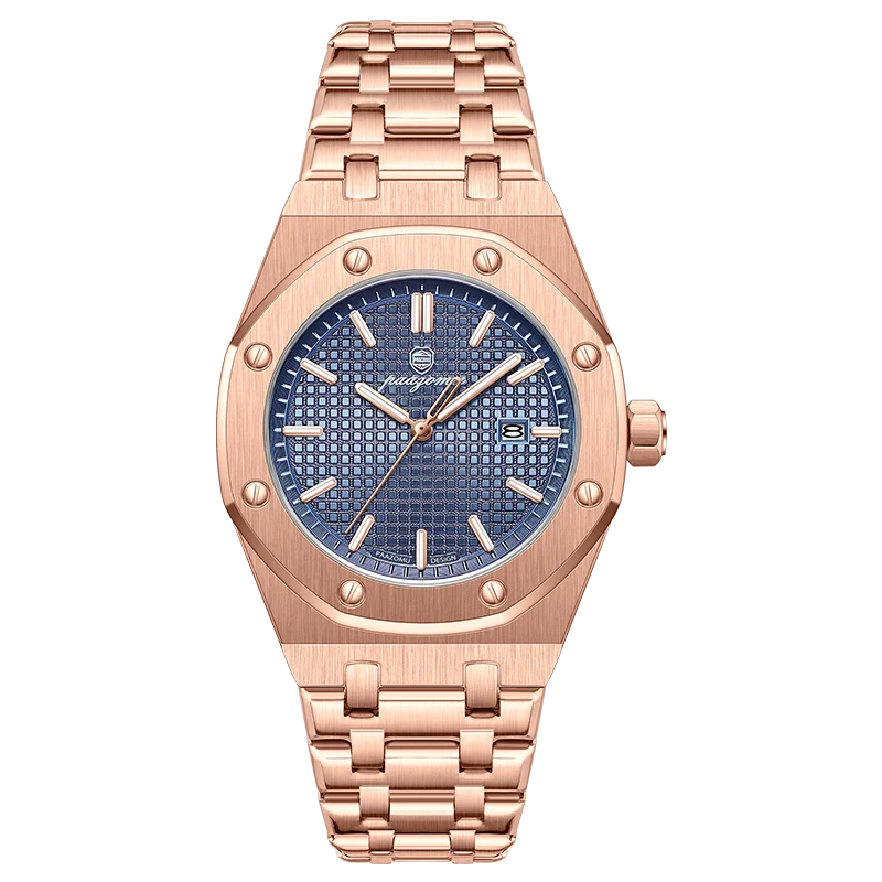 PAAZOMU Luxe vierkant herenhorloge met quartz, waterdicht, verlicht datumvenster, herenhorloge van roestvrij staal, zakelijke herenhorloges