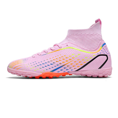 Chaussures de football FG/TF pour homme, bottes de football d'entraînement en plein air, baskets pour femme, chaussures de sport ultralégères antidérapantes, crampons de football pour terrain synthétique, grande taille