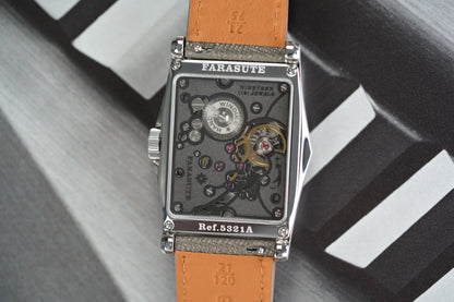 FARASUTE Creative Manual Square Customized Mechanical Movement Watch Men Luxury Sapphire Glass Small Second Wristwatches reloj