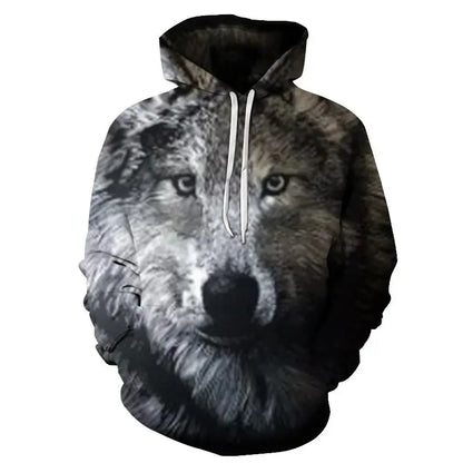 Sudadera de anime con cabeza de lobo feroz. Sudaderas con capucha impresas en 3D. Ropa de moda para hombre y mujer. Ropa infantil de Harajuku. Abrigo de hombre.