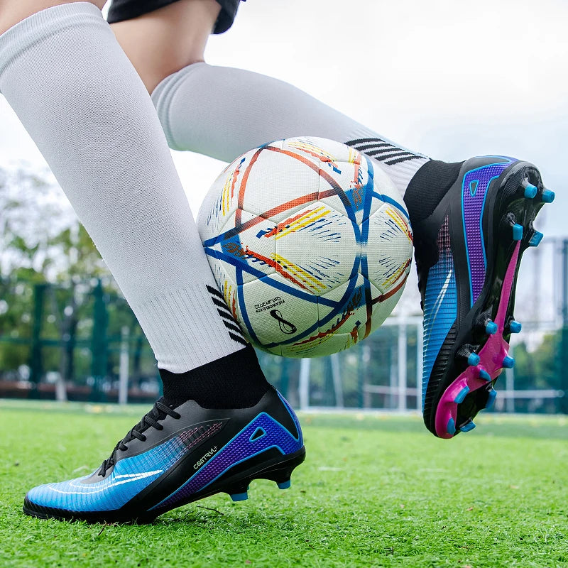 Chaussures de football montantes pour hommes, crampons longs, chaussures de football pour adultes, légères, entraînement sportif professionnel