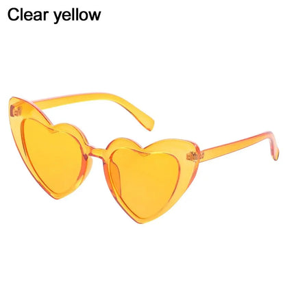 Ochelari de soare în formă de inimă, cu ramă metalică fără ramă, lentile degradate, ochelari de soare „Love Heart” pentru femei, protecție UV400
