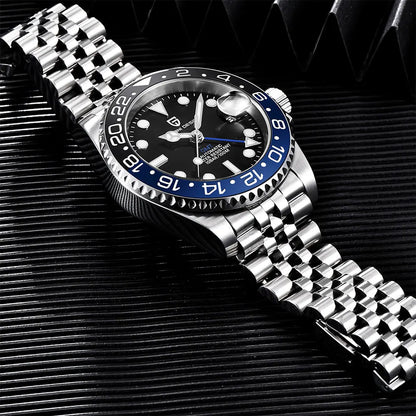 PAGANI DESIGN Men Watch GMT40mm Mechanical Watch Top Brand Sapphire Glass Stainless Steel Waterproof Clock RelogioMasculino gift