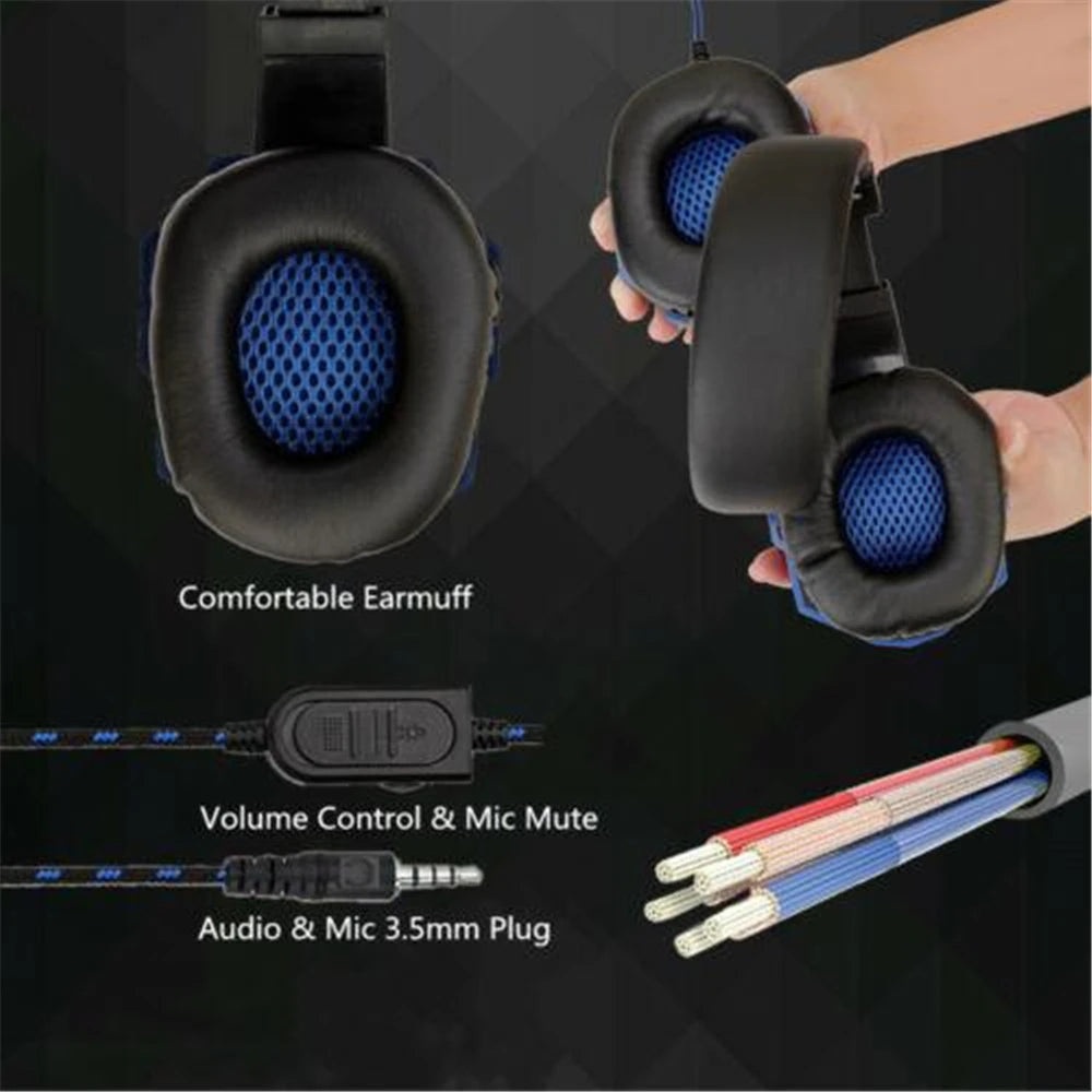 3.5mm Wired Headset Gaming Headset 120° Adjustable Gamer Headset With Noise Cancelling Microphone For PS4/PS5/Xbox/Smartphone/PC