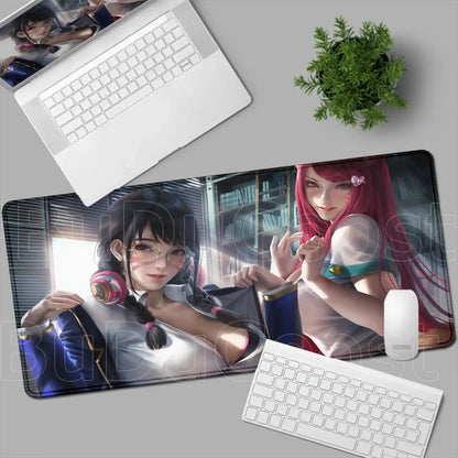 Overwatch Gaming Anime Girl Large XXL Mouse Pad HD Printing Computer Keyboard Mats Laptop Office Rubber Soft Desk Rug 900x400 MM