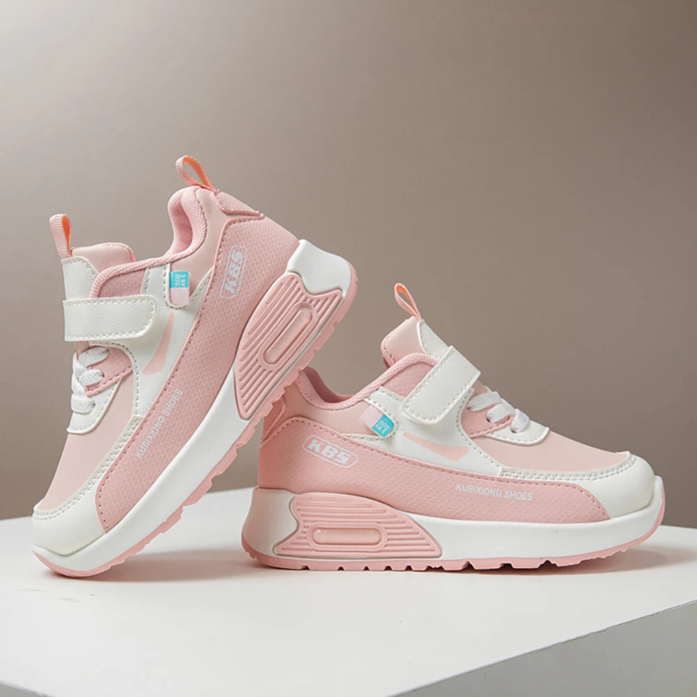 PU Leather Sport Shoes For Children 2025 Trend Fashion Kid's Sneakers Soft-Soled Outdoor Boy's Girl's Running Shoes