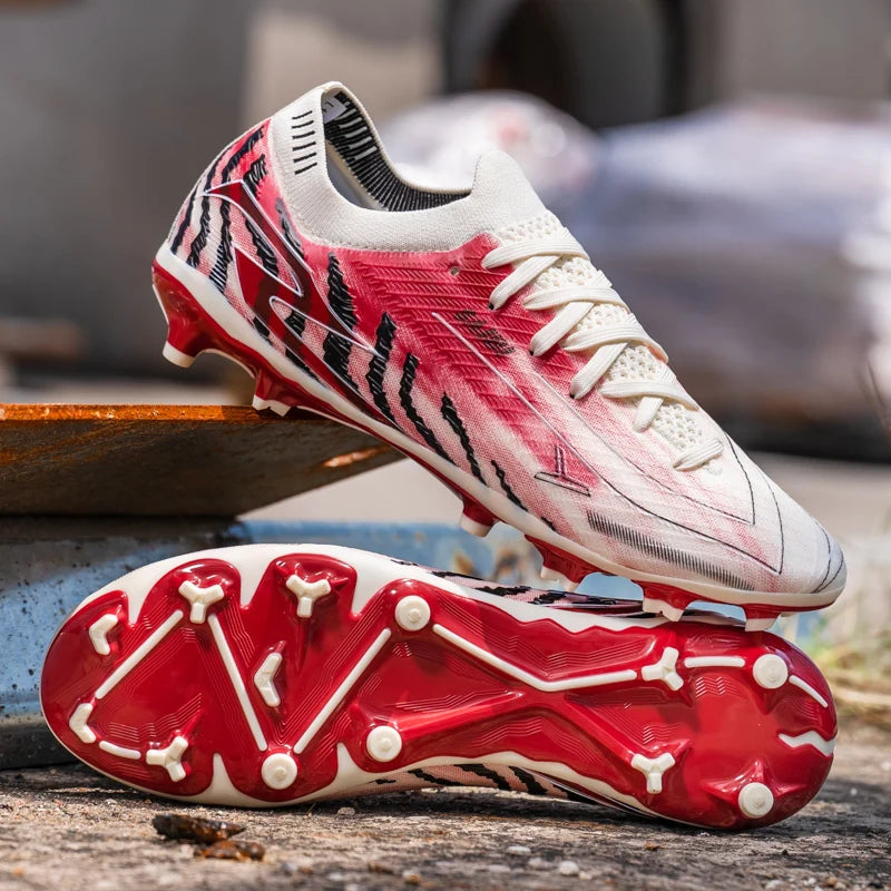 Chaussures de football unisexes pour hommes, modèle AG FG, avec tige en polyuréthane résistant et crampons en caoutchouc robustes, idéales pour les matchs de football en extérieur, sur gazon et pour les activités sporti