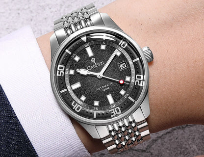 CADISEN Automatic Mechanical Watch Men's Silver Business Casual Waterproof Watch Japan MIYOTA 8215 Movement Domed Glass Men's Watch