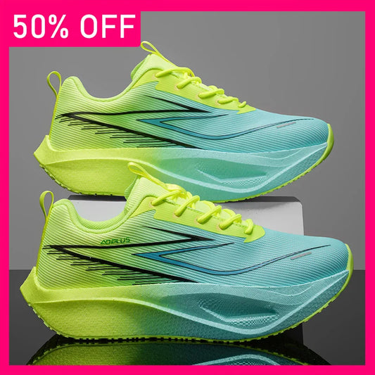 Unisex Sports Shoes Trendy Mesh Breathable Professional Running Shoes Outdoor Fitness Comfortable Lace-Up Sports Shoes for Men