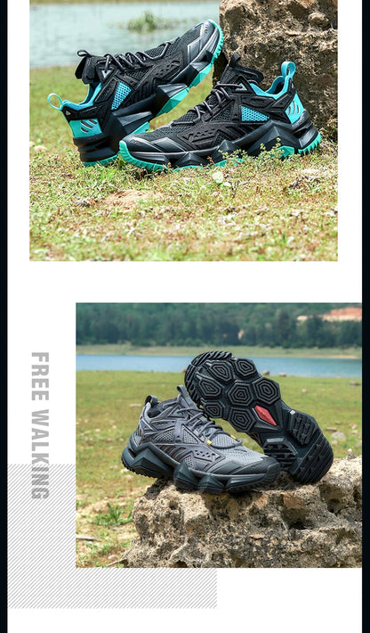Rax Men's Waterproof Hiking Shoes Breathable Hiking Boots Outdoor Trekking Sports Sneakers Tactical Shoes