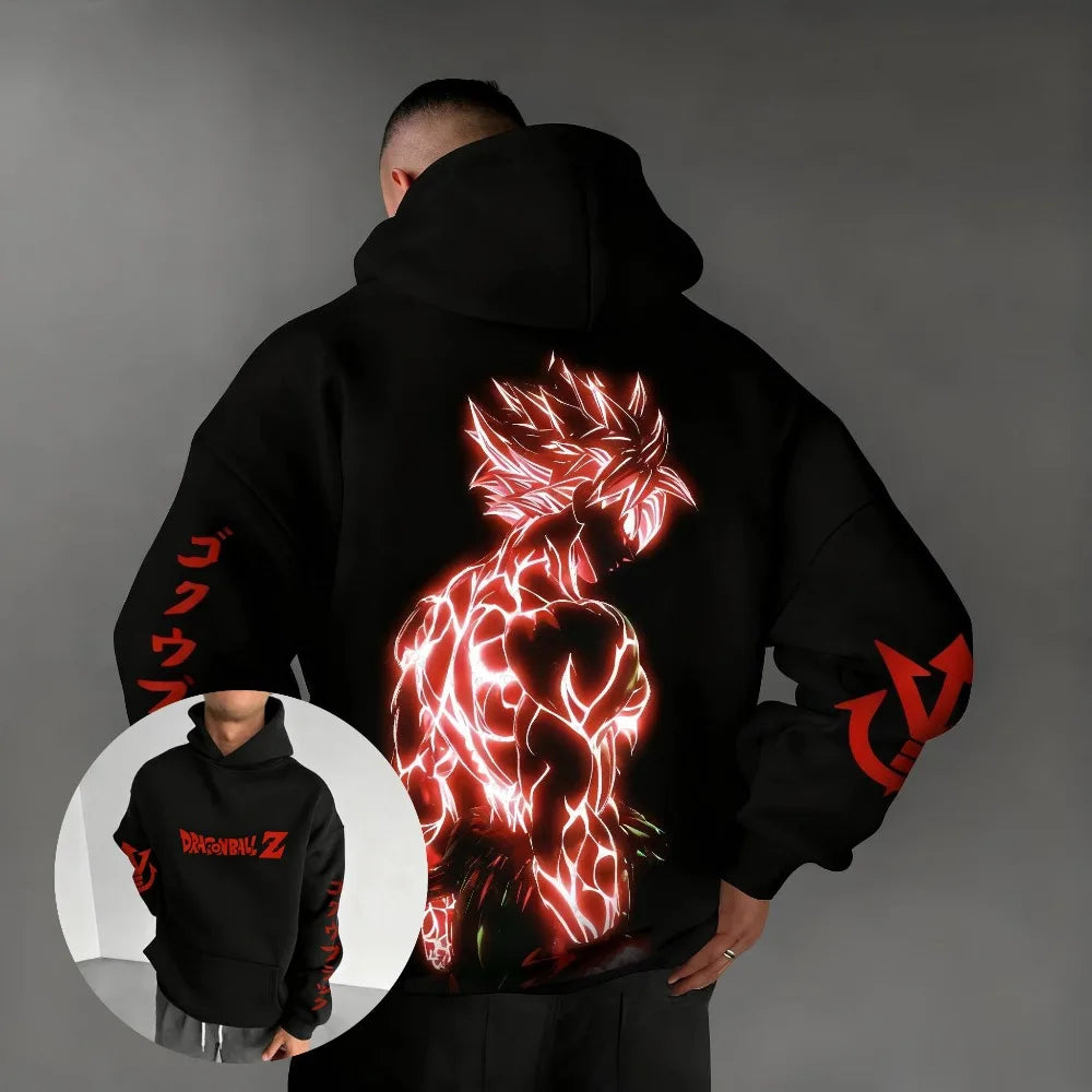 Sudadera con capucha de Dragon Ball con Goku para hombre y mujer, para primavera y otoño, ropa urbana, oversize, informal, con estampado de anime