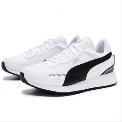 PUMA Baskets de course décontractées rétro légères en maille respirante blanches et noires antidérapantes 397432-05
