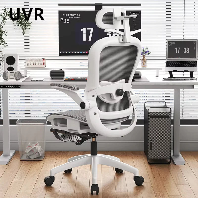 UVR Gaming Computer Chair Can Sit Reclining Lift Ergonomic Armchair Living Room Backrest Boss Chair Mesh Office Chair Furniture