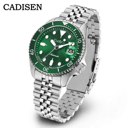 CADISEN New Luminous Men Mechanical Wristwatches Ceramic Bezel MIYOTA 8215 Sapphire Glass Automatic Watch Men Relogio Masculino