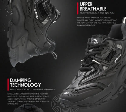 BONA 2023 New Designers Anti slip and wear-resistant Classics Running Shoes Athletic Sport Shoes Men Outdoor Sneakers Lightweigh