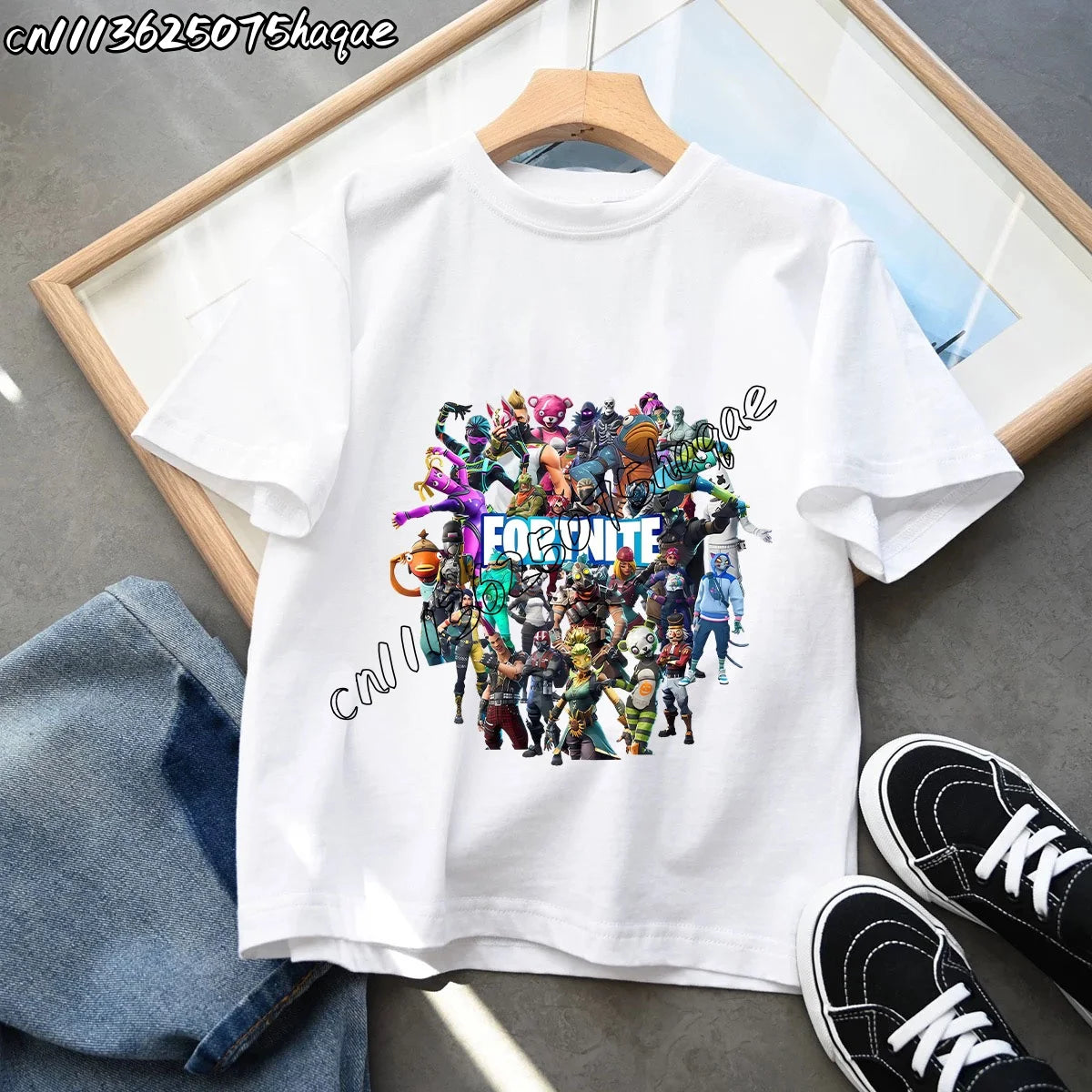 Summer New Fortnite Children T-shirts Cartoon Character Graphic T-shirt Casual Sports Short Sleeves Sports Tops Kids Boys Clothing