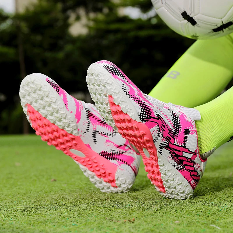 Nouvelles chaussures de football pour hommes, crampons FG, pointes longues TF, crampons pour terrain synthétique, chaussures de football Yonug, antidérapantes, unisexes, pour entraînement et match sur gazon extérieur