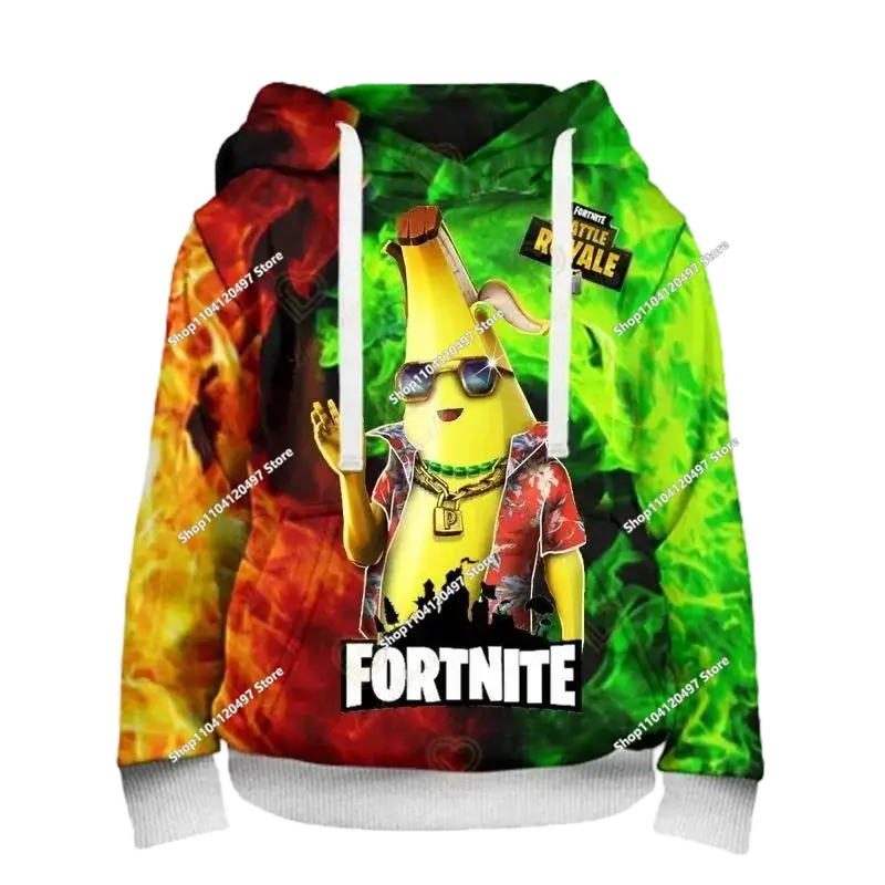 Autumn New Sweatshirt T-shirt  Fortnite 3D Digital Printing Loose Comfortable Hooded Pullover
