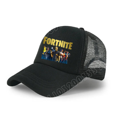 Fortnite Baseball Cap Cartoon Game Printed Hat Kids Summer Breathable Mesh Hat Adjustable Peaked Cap Children’s Birthday Gift