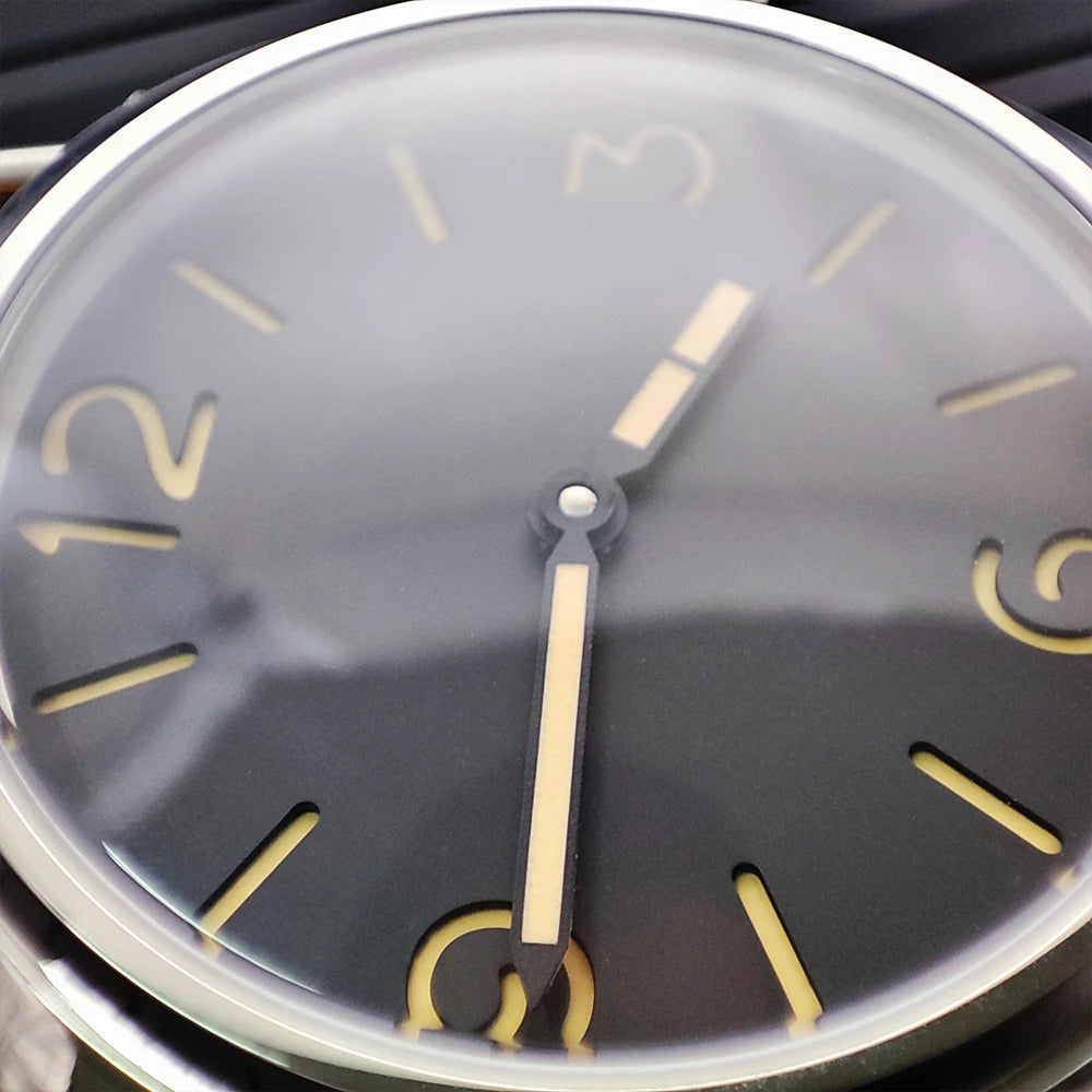 45mm Men's Vintage Pilot ST3600-1 Hand-Wound Mechanical Movement Luminous Sterile Dial Green Strap Men's Watch