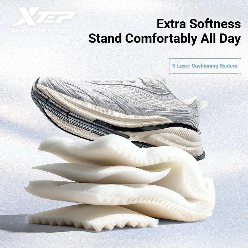 Xtep Basque 3 Men's Sneakers, Retro Fashion, Breathable Luxury Height-Increasing Sports Shoes, Spring 2026, Model 874219320001