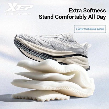 Xtep Basque 3 Men's Sneakers, Retro Fashion, Breathable Luxury Height-Increasing Sports Shoes, Spring 2026, Model 874219320001