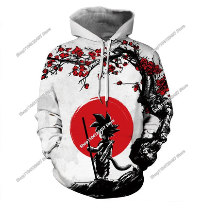 Sudadera con capucha de Dragon Ball para niños y niñas, nuevo estilo de otoño e invierno: sudadera creativa, holgada y versátil con capucha