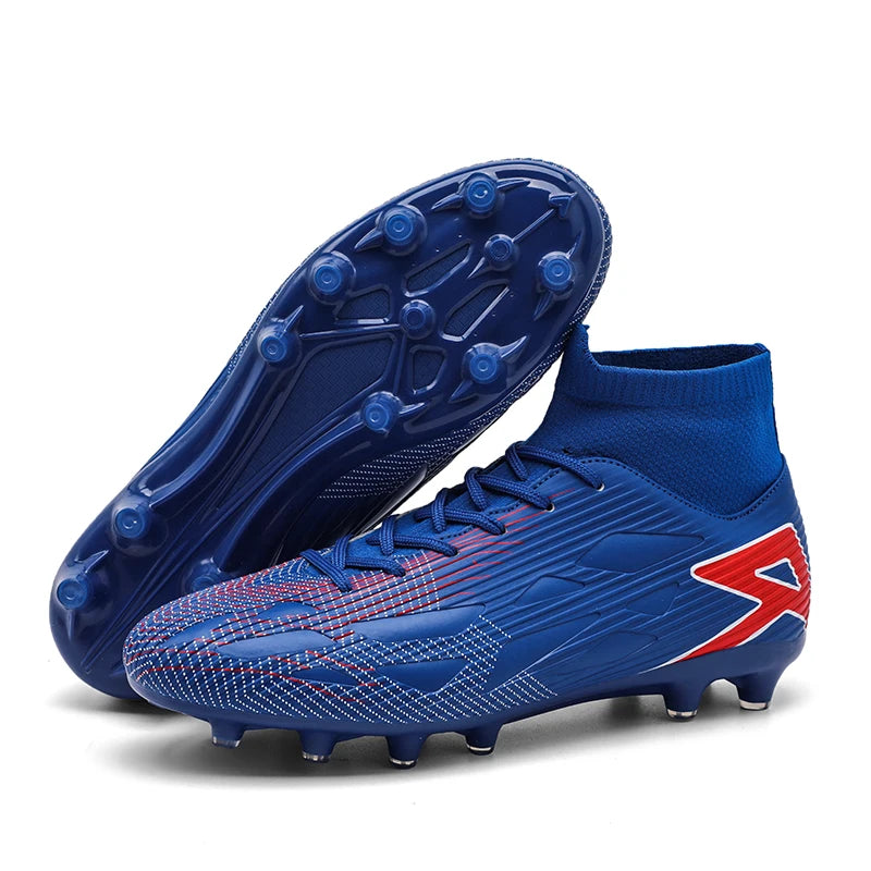 Nouvelles chaussures de football pour hommes, chaussures de football montantes, baskets d'extérieur antidérapantes, crampons de haute qualité pour futsal, intérieur et gazon, meilleures ventes