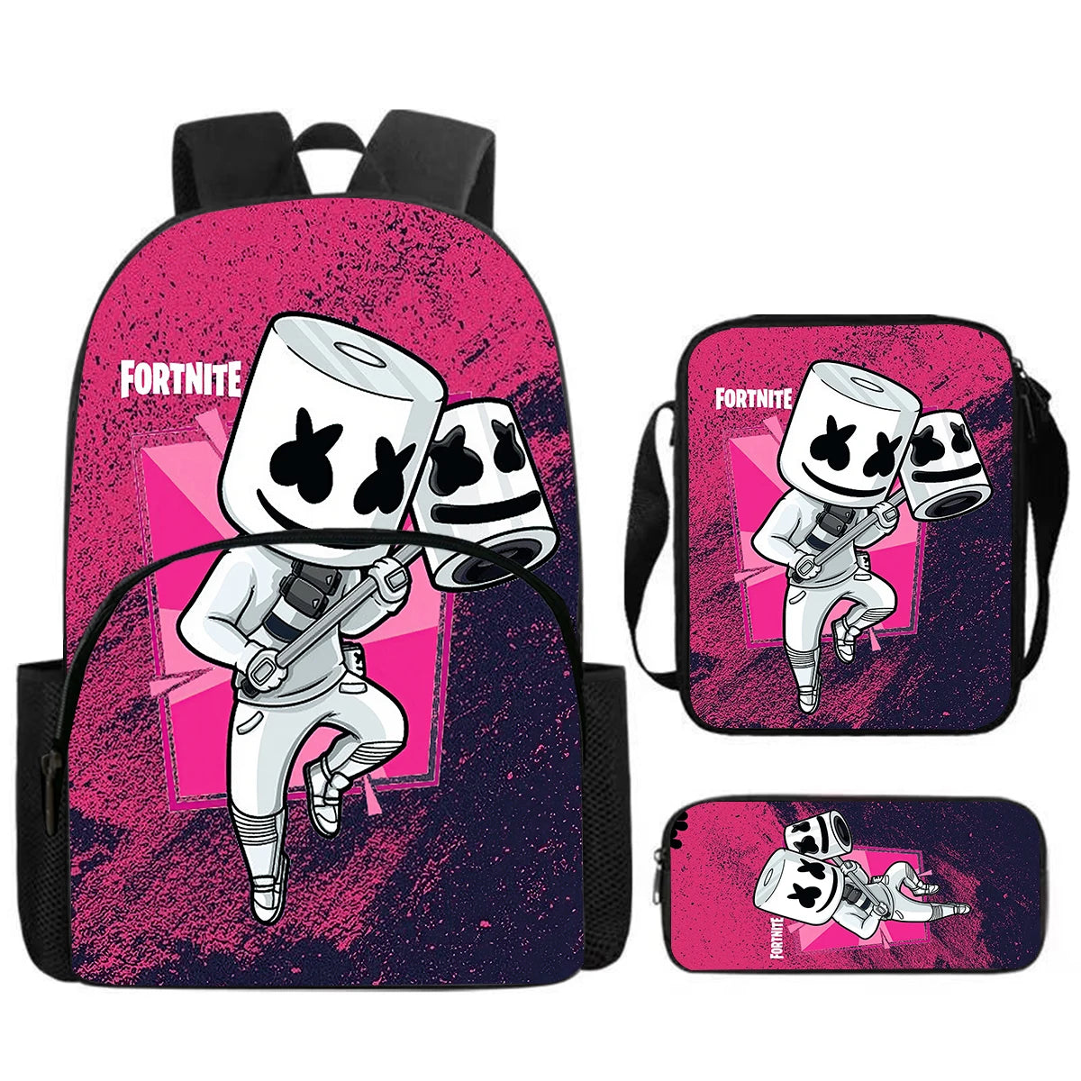 Fortnite 3Pcs Bag Set, Backpack with Front Pocket, Crossbody Bag and Pencil Case,  Boys girls The best gift for children