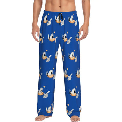 Pantalones de pijama personalizados para hombre con estampado «Soniced», con motivo de erizo, ropa de dormir, pantalones de estar por casa con bolsillos