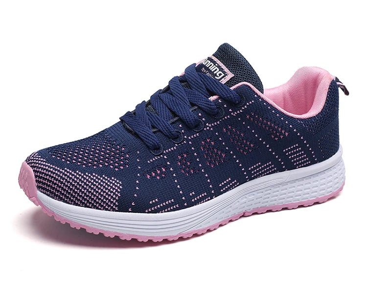 Women's Sneakers 2025 New Fashion Breathable Trainers, Comfortable Sneakers Mesh Fabric Lace-Up, Women's Tennis Shoes