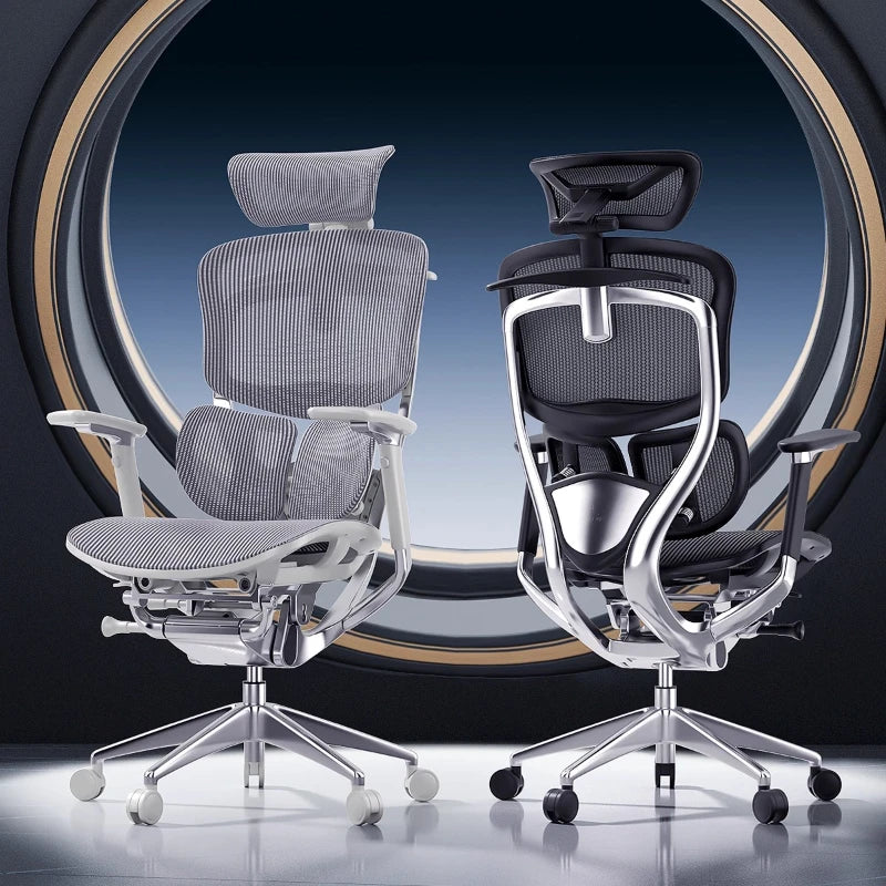 Ergonomic Computer Office Chair with Footrest, Comfortable Designer Executive Chair, Adjustable Luxury Swivel Gaming Chair for Home & Work