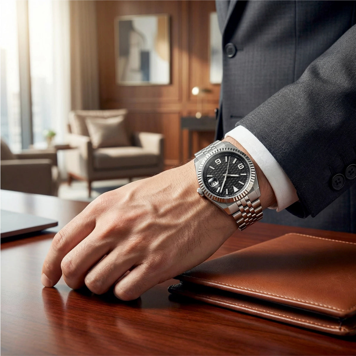 Custom Pilot Watch NH35 Automaattinen mekaaninen miesten kello Safiirikide Valaiseva 100 m vedenkestävä tyynymuotoinen kotelo Sukelluskello