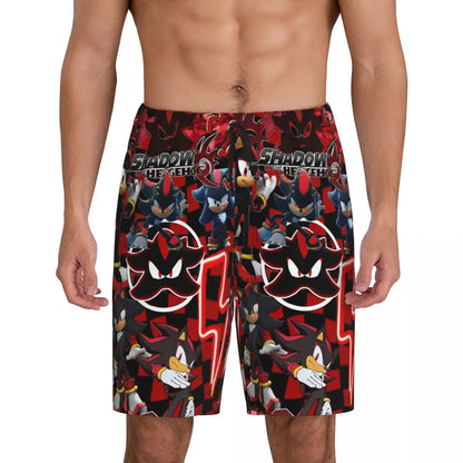 Pantalones cortos de pijama personalizados de Sonic the Hedgehog para hombre, para dormir y estar por casa