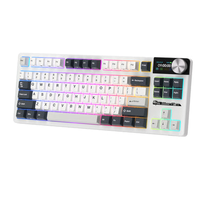 RK ROYAL KLUDGE S85 TFT Color Screent Mechanical Keyboard Tri Mode Wireless 85 Keycaps Hot-Swappable Gamer Keyboard RGB Backlit