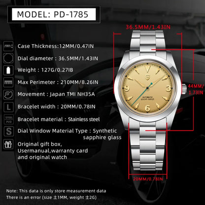 2024 NEW PAGANI DESIGN Sports Men's Automatic Mechanical Wristwatch Japan NH35A Stainless Steel Simple 200M Waterproof Montre Homme
