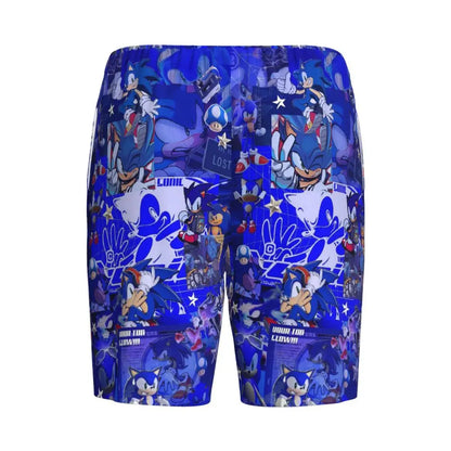 Pantalones cortos de pijama personalizados de Sonic the Hedgehog para hombre, para dormir y estar por casa