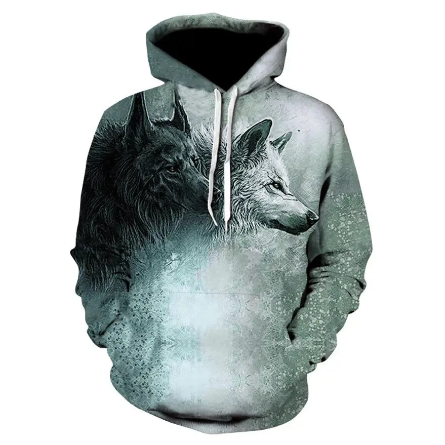 Sudadera de anime con cabeza de lobo feroz. Sudaderas con capucha impresas en 3D. Ropa de moda para hombre y mujer. Ropa infantil de Harajuku. Abrigo de hombre.