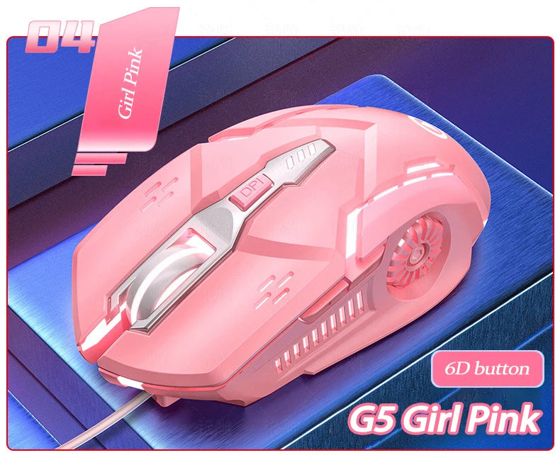 UTHAI G5 Six key 3200DPI wired illuminated gaming mouse, e-sports mechanical mute computer accessories