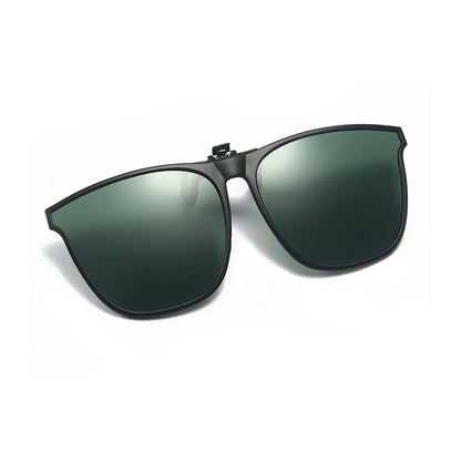 New Polarized Flip-up Sunglasses Clips For Myopia Glasses Retro Big Size Square TAC Material Glasses Clip-on Sunglass Clip