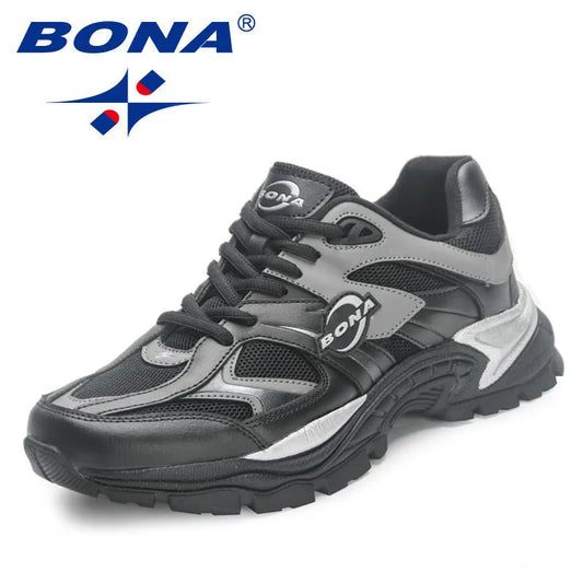 BONA New Designers Andningsbara löparskor för vägbruk Fritidsskor Herr Sportskor för promenader Herrskor för utomhusbruk Jogging r Mansculino