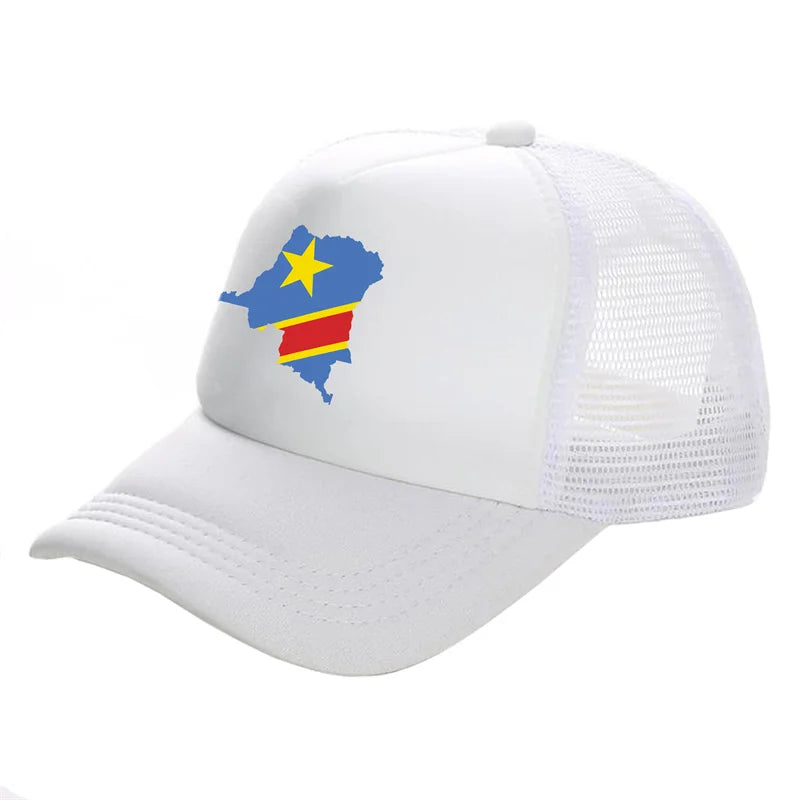 Casquette de camionneur pour homme « Congo démocratique » Casquette de la République démocratique du Congo Casquette de baseball Casquettes unisexes en maille aérée pour l'été