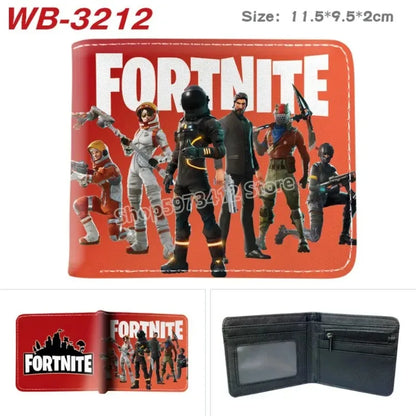 Fortress Night Wallets Boy Girl Anime Fortnites Wallet Cartoon Card Holder Bag Leather Short Purse Fashion Fold Purses Kids Gift