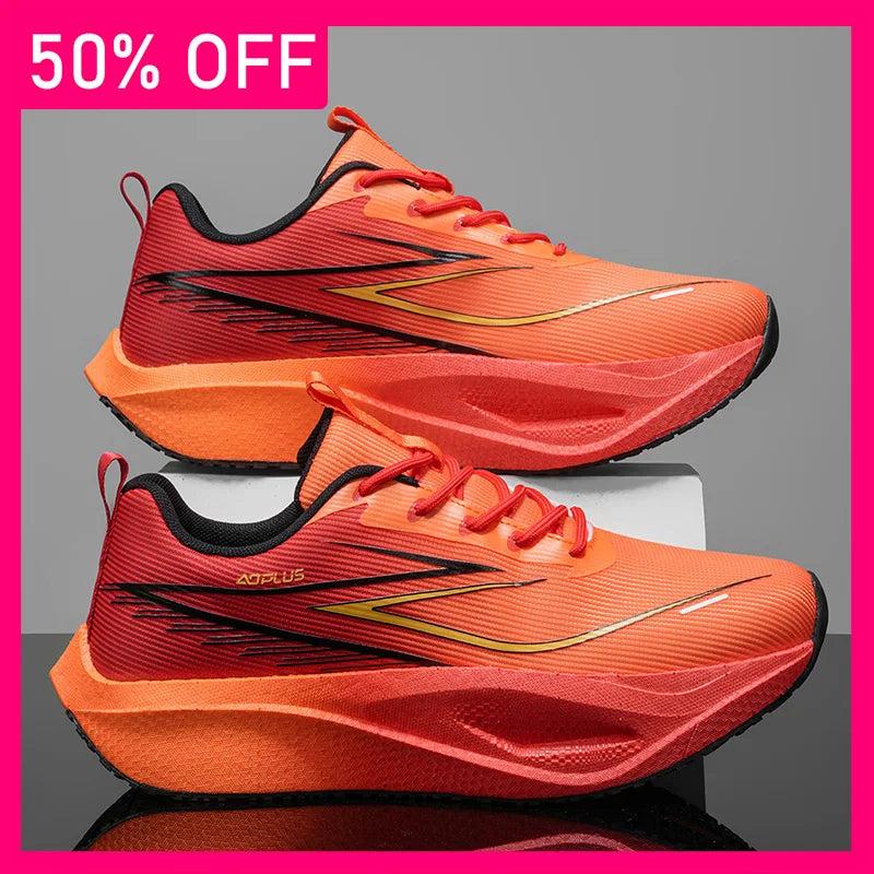 Unisex Sports Shoes Trendy Mesh Breathable Professional Running Shoes Outdoor Fitness Comfortable Lace-Up Sports Shoes for Men
