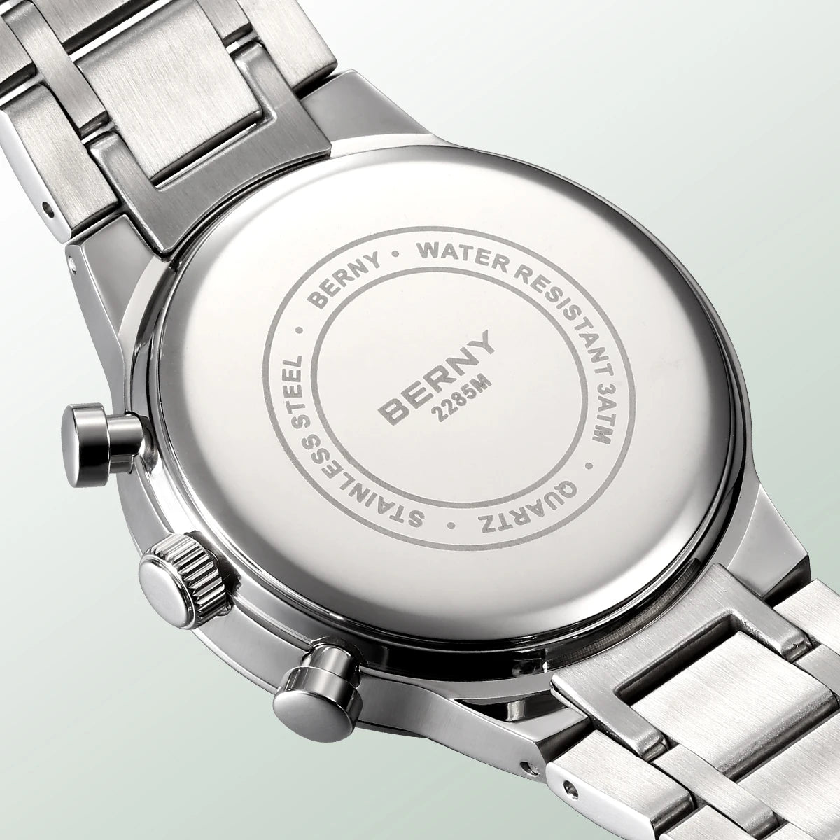 Montre pour homme BERNY – Chronographe multifonction à quartz, style décontracté et tendance, affichage de la date, aiguilles luminescentes, montre-bracelet sportive et colorée