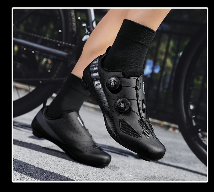 Road Cycling Shoes Flats Cleats Shoes Speed Cycling Sneakers Men’s Bike Shoes Women’s Self-Locking Non-slip Mountain Bicycle SPD Shoes