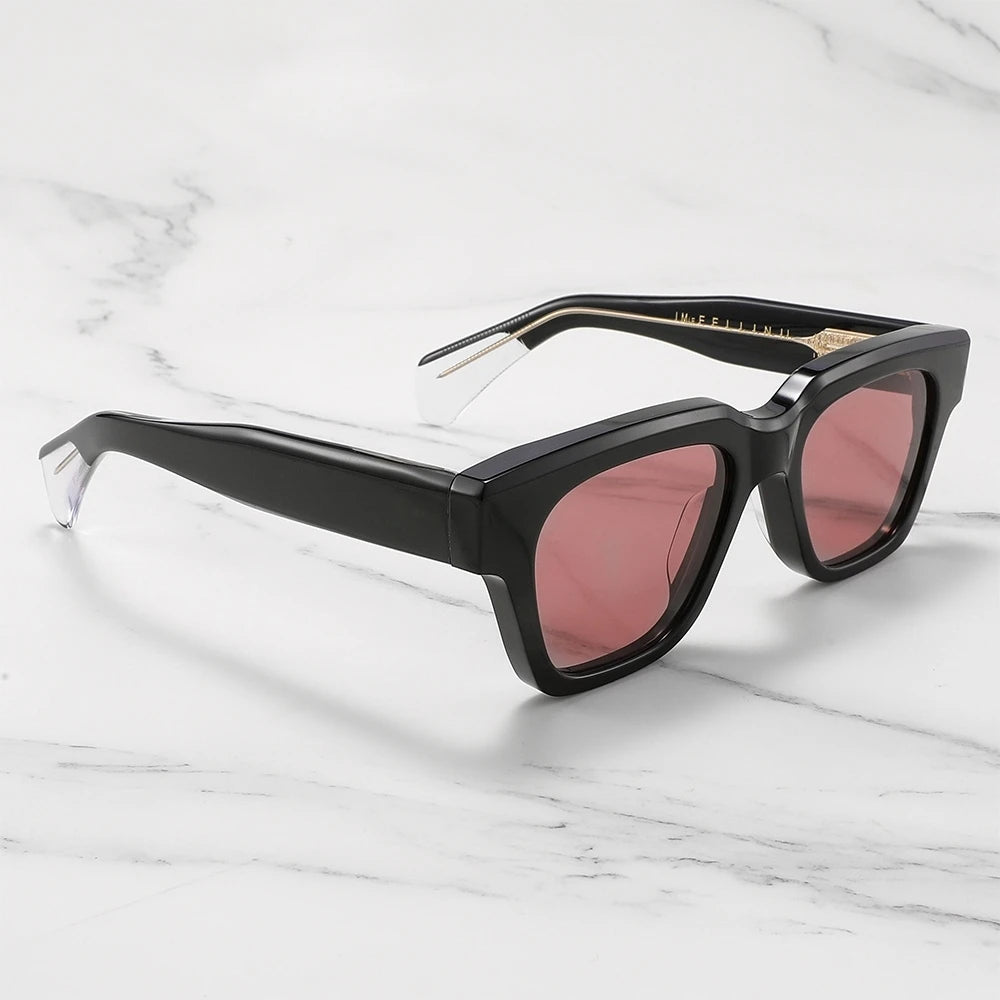 JMM FELLINI Female Sunglasses Thick Acetate Popular Luxury Woman Sunglasses 2025 Jacques Men's Sunglasses With Original Case