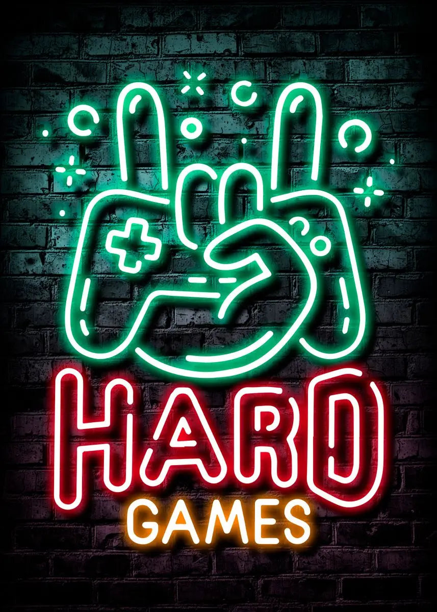 Poster „Nordic Cat and Gaming Controller Quotes“ – moderne Leinwandmalerei als Wandkunst und Wandbild für die Zimmerdekoration von Gamer-Jungen und -Mädchen (nicht Neon)