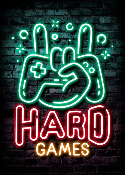 Poster „Nordic Cat and Gaming Controller Quotes“ – moderne Leinwandmalerei als Wandkunst und Wandbild für die Zimmerdekoration von Gamer-Jungen und -Mädchen (nicht Neon)
